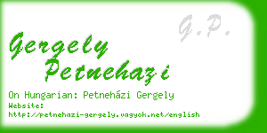gergely petnehazi business card